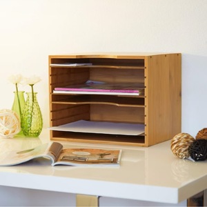 Bandejas de madera para documentos tamaño A4, organizador de escritorio de varios niveles, caja de almacenamiento para archivos, para uso en oficina y hogar - Product Image 2