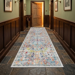 <span class=keywords><strong>Tapis</strong></span> <span class=keywords><strong>de</strong></span> couloir vintage à motif floral oriental vieilli, antidérapant, lavable, long, style bohème, <span class=keywords><strong>tapis</strong></span> <span class=keywords><strong>de</strong></span> zone à motif traditionnel - Product Image 1