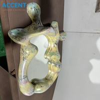 Figura Humana Abstracta de Fibra de Vidrio FRP, Iluminada, Ecológica, Hecha a Mano, Espejo Decorativo de Arte Moderno para Interiores de Hoteles/Villas de Lujo