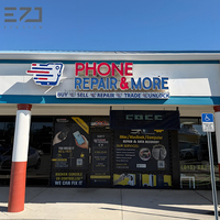 Décoration personnalisée pour atelier de réparation de téléphones, conception de logo pour magasin de téléphonie mobile, enseigne LED publicitaire extérieure pour l'extérieur