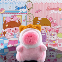 Porte-clés personnalisé en peluche polyester Capybara, poupée en peluche, pour machine à attraper les objets