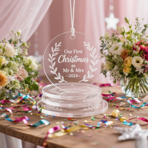 Bán Buôn Trống Vòng Acrylic Trang Trí Đĩa Cho Ủng Hộ Đám Cưới Tùy Chỉnh DIY Khắc Laser Keychain Thẻ - Product Image 6