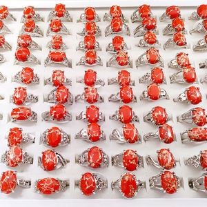 Best Seller Professional Factory Directly Multi Colors Red <b>Green</b> Blue Synthetic Turquoise Gemstone <b>Rings</b> for Men and Women - Product Image 3