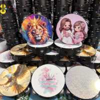 Wholesale Double row Wooden Black 8 Inch Musical Instrument Noise Maker Percussion Education Handheld Tambourine Price
