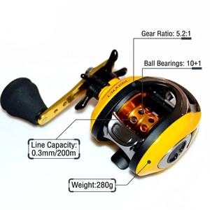 Système de freinage magnétique en forme de goutte à bras unique Bumblebee Painted pour la pêche au lancer de leurres en rivière, composants métalliques 4 1BB - Product Image 1