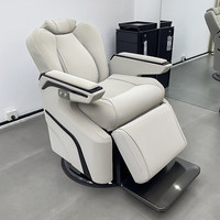 Fauteuil de Barbier Électrique Professionnel Inclinable en Cuir PU avec Pompe Hydraulique et Repose-Pieds Réglable pour Salons Haut de Gamme et Centres de Coiffure