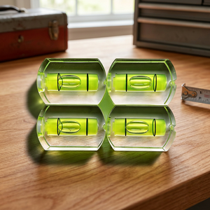 Niveau à bulle 33x22x14mm, outil de nivellement rond plat solide sculpté avec liquide vert pour la mesure de précision DIY - Product Image 5