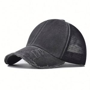 Casquette de baseball sport en gros, logo brodé personnalisé, coton délavé, 5 panneaux, casquette trucker en maille, casquette papa vintage vieillie pour hommes - Product Image 4