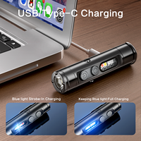 Mini lampe torche LED WAIORD, porte-clés, portable, rechargeable par USB, torche à lumière rouge de poche, pour survie en extérieur, allume-cigare