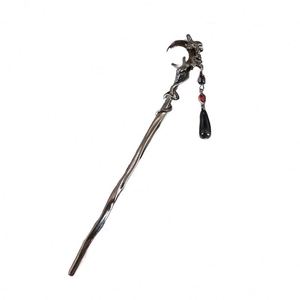 2025 Horquilla de Metal Elegante con Borla de Flor de Rosa Negra y Luna, Estilo Chino Hanfu, para Mujer, Accesorio para el Cabello - Product Image 5