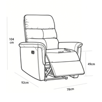Fauteuil inclinable en cuir véritable gris foncé Arleather, canapé ergonomique à dossier haut, inclinaison fluide, design contemporain, salon