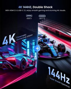 จอภาพพกพา LastCreate ขนาด 19 นิ้ว 4K 144Hz LCD พร้อมขาตั้งในตัว รองรับ VESA Mount ใช้เป็นจอเสริมสำหรับแล็ปท็อป จอเกมมิ่ง ใช้งานกลางแจ้งและในรถยนต์ - Product Image 2