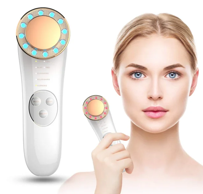 Home Use Beauty Equipment EMS Heated LED Light Therapy for Anti-Aging Skin Lifting