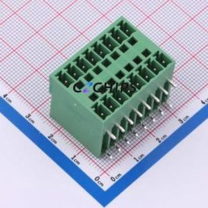 DGB381-8P2S-MG361 Plug-in Terminal Block Bent Lead Through Hole,P=3.81mm Board-to-Board / Socket - Closed 2x8P 3.81mm Green - Product Image 1