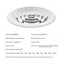 Grille de Diffusion d'Air Ronde Moderne en Plastique ABS pour Plafond, avec Design Durable et Réglable pour la Ventilation et l'Approvisionnement CVC