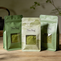 Sachet refermable personnalisé imprimé pour poudre de thé vert biologique / Sachet alimentaire en aluminium pour poudre / Sachet de café