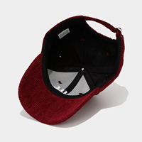 Gorras de Pana Bordadas de Color Sólido de Alta Calidad, Gorras de Béisbol Ajustables para Mujer, Estilo Casual para Primavera y Otoño