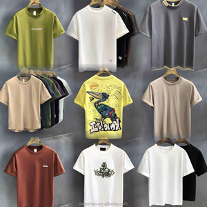 Мужская футболка с вышивкой, 2025 Европы и Соединенных Штатов, 100% хлопковая Винтажная Футболка с принтом, против морщин, большие размеры - Product Image 6