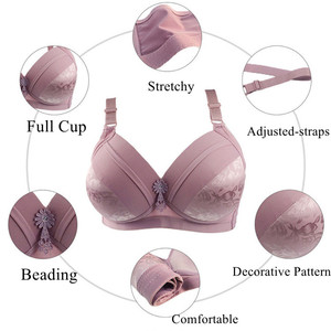 Reggiseni da donna Sexy filo Push up biancheria intima con perline di cotone senza cuciture grande taglia 36-44 Lingerie femminile - Product Image 4