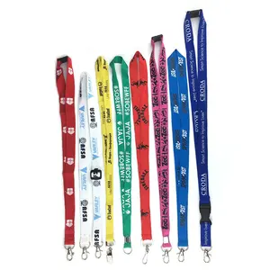 Promotional Sublimation Braided Custom Rpet Neck Id Card Holder Lanyard