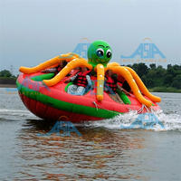 Jouet rotatif de pieuvre gonflable au design personnalisé Pieuvre volante OVNI Tube de bateau disco gonflable remorquable à eau