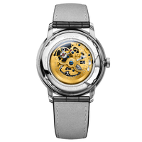 Jam tangan pria kulit putih, jam tangan pria perak, kulit putih, baru, dapat disesuaikan, Logo, tahan air, baja anti karat, tipe hiasan gantung