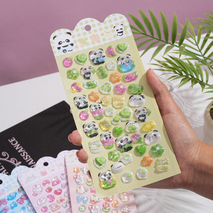 Autocollants en résine 3D mignons d'animaux japonais (panda, lapin) effet cristal gonflé pour coques de téléphone, gobelets et décoration d'ongles - Product Image 4