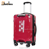 Valise à roulettes personnalisable extensible à double fermeture éclair en PC/ABS/Aluminium avec double poignée et roues amovibles