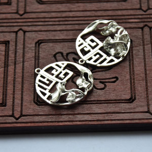 Pendentif Feuille de Lotus Double Bonheur en Cuivre Pur Plaqué Or 30mm Style Ancien Breloque Bijoux DIY - Product Image 4