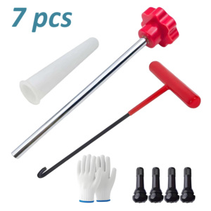 Kit de Reparación de Válvulas de Neumáticos, Herramienta de Instalación y Extracción de Núcleos de Válvula con Gancho en T para Automóviles, Camiones y Motocicletas - Product Image 3