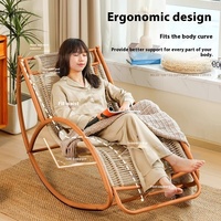 Fauteuil à bascule moderne en bois massif pour la maison, chaise inclinable de loisirs pour adultes, mobilier de salon paresseux pour balcon