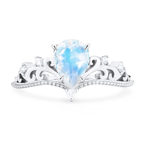 Bán Buôn Trang Sức Bạc Sterling 925 Tháng 6 Birthstone Crown Nhẫn Cắt Lê Nhẫn Đá Mặt Trăng Tự Nhiên - Product Image 2