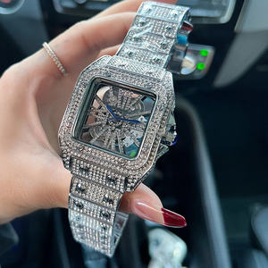 Factory Direct Supply Moissanite Analog <b>Mechanical</b> <b>Watch</b> With Hand-Inlaid Dial 20mm Stainless Steel Band Water-Proof Design - Product Image 2