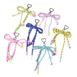 Trendy Woven Bow Keychain Hanging <b>Decoration</b> for Bags Small Gift Accessories with Adjustable Pendant Strap - Product Image 1