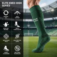 Chaussettes de football à compression haute élasticité, anti-transpiration, anti-ampoules, pour le sport