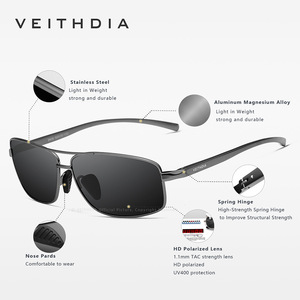 Veithdia – lunettes de soleil polarisées en aluminium et magnésium pour hommes, UV400, pour sports de plein air, conduite, pêche, cyclisme, protection solaire 2458 - Product Image 2