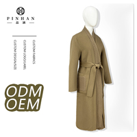 Vêtements d'hiver personnalisés pour femmes Manteau en laine haut de gamme pour femmes avec ceinture Manteau long et ample à col rabattu double face pour femmes