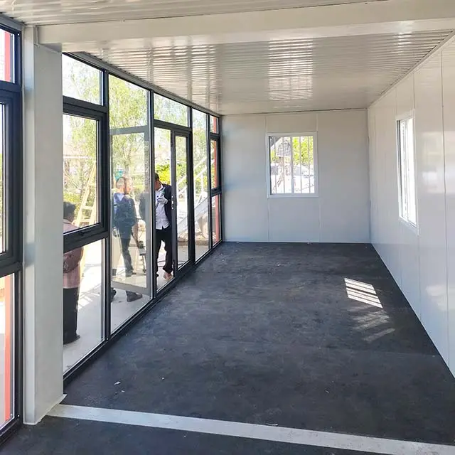 Có Thể Tháo Rời Tùy Chỉnh Văn Phòng Di Động Thanh Prefab Sang Trọng Modular Tường Kính Nhỏ Nhà Đúc Sẵn Container Nhà