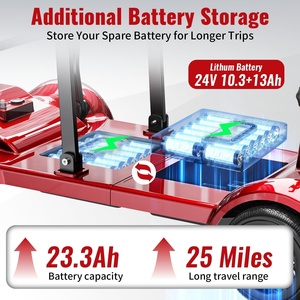 Scooter électrique pliable Easwe M10 pour adultes et seniors, batterie double 10.4Ah 13Ah, autonomie <span class=keywords><strong>de</strong></span> <span class=keywords><strong>28</strong></span> miles, tout-terrain - Product Image 2