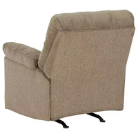 Fauteuil inclinable manuel à bascule en tissu brun moderne sans dossier avec télécommande, cadre en bois pour salon
