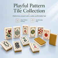 Mahjong Americano Acrílico con Patrón de Grullas Doradas Vintage (160 Fichas) - Regalo de Lujo Clásico Retro Premium para Fiestas y Entretenimiento
