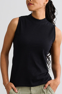 T-shirt estive da <span class=keywords><strong>donna</strong></span> slim fit in <span class=keywords><strong>cotone</strong></span>, magliette da <span class=keywords><strong>donna</strong></span> a collo alto, t-shirt da <span class=keywords><strong>donna</strong></span> senza maniche in <span class=keywords><strong>cotone</strong></span> Fair Cotton - Product Image 5