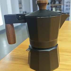 Vente en gros <span class=keywords><strong>Cafetière</strong></span> noire 150 ML <span class=keywords><strong>3</strong></span> <span class=keywords><strong>tasses</strong></span> en acier inoxydable à double vanne <span class=keywords><strong>Cafetière</strong></span> Moka - Product Image 1