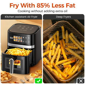 5.5L Air Fryer 1350W Oil Free Electric Fryer <b>Timer</b> Control Home Kitchen Cooker Non-fat Fryer - Product Image 2