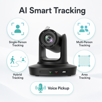 Caméra PTZ 4K AI à suivi automatique NDI HX2 Free-D avec zoom 12X, système de visioconférence audio-vidéo USB LAN PoE double mode TUOJIE UH4500 H.265