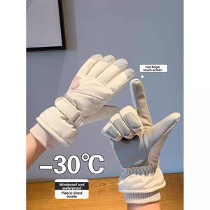 Gants de ski d'<span class=keywords><strong>hiver</strong></span> pour femmes, style coréen, doublure polaire, épais, imperméables, coupe-vent, pour le cyclisme en plein air - Product Image 3