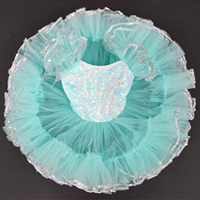 Blue Girls Sparkling Sequin Ballet Tutu Dress Costume de danse de scène de princesse pour enfants