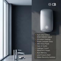Chauffe-eau électrique mural intelligent 10KW avec écran tactile, étanche IPX4, température constante pour maison, garage, usage extérieur, facile à utiliser