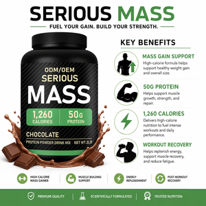 1260 Calorías 50g Proteína Suero de Leche Ganador de Masa en Polvo Marca Privada Construcción Muscular Fuerza Fabricante OEM ODM Suministro al por Mayor - Product Image 2