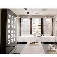 Vitrines optiques personnalisées présentoir optique décoration de magasin de lunettes d'intérieur